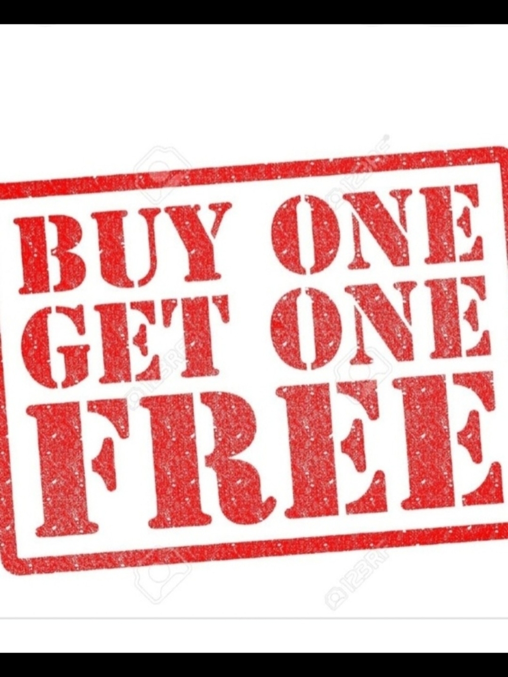 Red 'Buy One Get One Free' Promotional Graphic